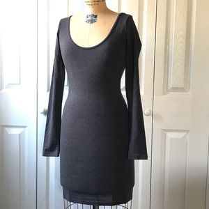 Gray long sleeve Bodycon dress
